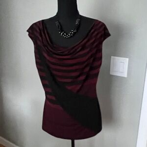Striped Burgundy and Black Women's shirt